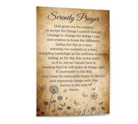 Mindfulness & Courage Print - The Serenity Prayer on Canvas, Daily Reminder for Acceptance, Change & Wisdom, Modern Wall Art for Home Office, Meditation Space(Unframed,08x12inch(20x30cm))