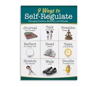 Mindfulness Health Tips Poster 9 Ways to Self Regulate for Mental Clarity Home Office School Dormitory Wall-Art(Unframed,12x18inch(30x45cm))
