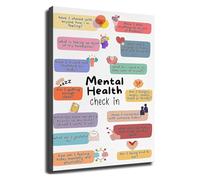 Mindfulness Reflection Poster Self Care Journaling Questions for Supportive Wall Art Decor(Framed,08x12inch(20x30cm))