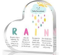 Mindfulness Technique Mental Health Rain Method Decor 15,2 x 15,2 cm, strategie di coping dell'ansia per consulente scolastico terapia ufficio insegnante terapeuta genitori