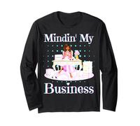 Mindin' My Business Girl Magia Nero Divertimento Donne Boss Melanina Maglia a Manica