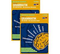 mindmemo Lernfolder 2er Set - Deutsche Zeiten + Wortarten Grammatik lernen Grundwissen Lernhilfe Deutsch lernen für Kinder und Erwachsene Zusammenfassung foliert DIN A4 6 Seiten