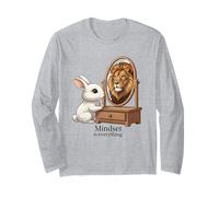 Mindset Is Everything Coniglio Leone Motivazione Maglia a Manica