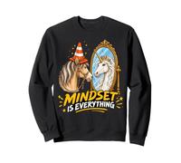 Mindset is Everything Horse & Traffic Cone Unicorn in Mirror Felpa