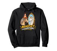 Mindset is Everything Horse & Traffic Cone Unicorn in Mirror Felpa con Cappuccio