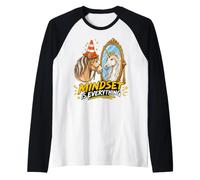 Mindset is Everything Horse & Traffic Cone Unicorn in Mirror Maglia con Maniche Raglan