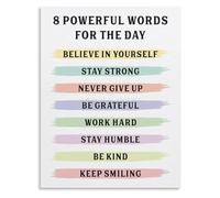 Mindset Mantras Daily Motivational Quote 8 Powerful Words Canvas Wall-Art for Study Room(Framed,16x24inch(40x60cm))