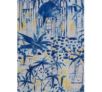 Mindthegap Carta da parati Rhodes Mural - Taupe/ Indigo/ Yellow