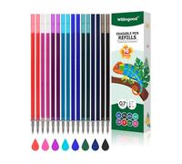 Mine di ricambio per penne [8 colori, confezione da 16 pezzi], compatibili con Legami, facili da cancellare, punta della penna 0,7 mm, altezza 13 cm