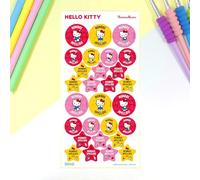 Mine Stamp x Sanrio - Etichette Etichette adesive e termoadesive personalizzate Hello Kitty & Friends (Vestiti Rotondi)