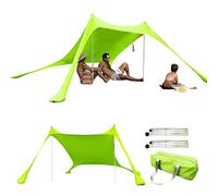 Mineatig Parasole Spiaggia,Riparo Solare per Esterni 4-5 Persone con Protezione Solare UPF 50+ per Famiglia, da Spiaggia per Famiglie con 2 Pali in Alluminio,1 Borsa per Il Trasporto,Verde