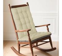 MineCozy Cuscino per sedia a dondolo da interni, extra large, con schienale alto, antiscivolo, testurizzato, con lacci, per sedia a dondolo in legno, confezione da 1, 50 x 50 cm, bianco