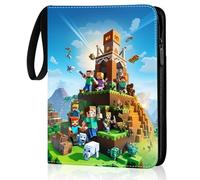 Minecr Album per Giochi Carte Anime 50 Pagine per 400 Carte Libro Porta Cartes con Cerniera Pelle PU Trasparente Impermeabile Cerniera Anime Cards Album Libro Regalo per Bambini C