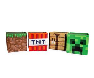 Minecraft 10-Inch Conservazione Bin Organizer Set Creeper, Tnt, Erba, da Tavolo