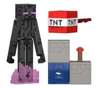 Mattel Minecraft - Enderman Pietra Rossa, set da collezione ispirato al videogioco con action figure del personaggio Enderman, accessorio e Pezzo da Costruzione Pietra Rossa incluso, 6+ anni, JJR88