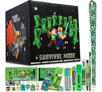 Minecraft Advent Calendar 2025 for Kids Teens, Creeper Stationery & Accessories Christmas Countdown Calendar, Pens Keyrings Gadgets, Gifts for Gamers (Cubo/Nero)