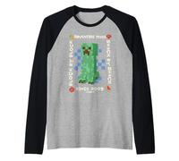 Minecraft Adventure Mode Block By Block Snack By Snack 2009 Maglia con Maniche Raglan