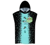 MINECRAFT Asciugamani Bagno con Cappuccio Asciugamano Doccia Ragazzi Creeper Accappatoio Poncho Bambino Telo Mare Bambini Idee Regalo (Nero/Blu, 10-13 Anni)