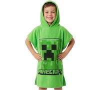 MINECRAFT Asciugamani Bagno con Cappuccio Asciugamano Doccia Ragazzi Creeper Accappatoio Poncho Bambino Telo Mare Bambini Idee Regalo (Verde, 6-9 Anni)
