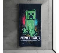 Minecraft Asciugamano da bagno Creeper Tower, 75 x 150 cm, 100% cotone, telo da spiaggia, asciugamano da bagno, asciugamano da sauna, TNT (nero-verde)