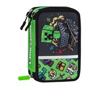 Minecraft Astuccio 3 Zip con Corredo Scuola Mascots