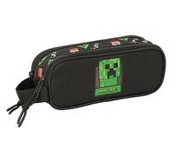 MINECRAFT - Astuccio doppio bambino, astuccio per bambini, ideale per bambini in età scolastica, comodo e versatile, qualità e resistenza, 21 x 6 x 8 cm