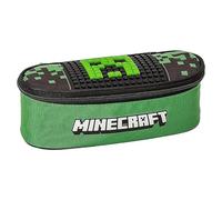 Minecraft Astuccio Ovale Organizzato con Pixel + OMAGGIO Set 12 pz Cancelleria