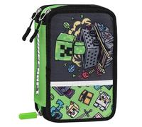 Minecraft Astuccio 3 Zip con Corredo Scuola Mascots