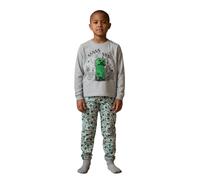 Minecraft Bambini Grigio Pigiama Lungo in Cotone Leggero Originale 6 - 12 anni