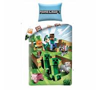 Minecraft Battaglia Cotone Singolo Set Copripiumino Ue Misura Ragazzi 2 IN 1