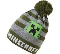 Minecraft Berretto invernale per bambini - Berretto con pompon Creeper - Berretto lavorato a maglia - Taglia 52/54 - Prodotto ufficiale - Verde/Grigio - Poliacrilico, grigio., 52