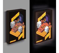 Minecraft : Beware Of The Dark Tela Luminosa Led 41 X 31 Cm - Pyramid Internatio