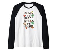 Minecraft Block By Block Snack By Snack Classic Game Icons Maglia con Maniche Raglan