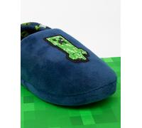 Minecraft Blu Creeper Zombie Sequin Applique Pantofole Mule Ragazzi