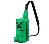 MINECRAFT Borsa Tracolla Bambino Borsa Ragazzo con Tracolla Regolabile per Viaggio Telefono Denaro Regalo per Gamer (Verde)
