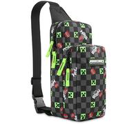 MINECRAFT Borsa Tracolla Bambino Borsa Ragazzo con Tracolla Regolabile per Viaggio Telefono Denaro Regalo per Gamer (Nero/Mult)