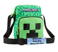 MINECRAFT Borsello Tracolla Ragazzo e Adolescenti, Creeper Marsupio Tracolla con Cinturino, Gamer Regalo Bambino (Verde Creeper 1)