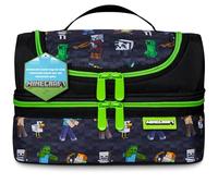 MINECRAFT Borsetta Termica Porta Pranzo per Bambini Creeper Borsa Termica Opzioni con Borraccia Acqua per Scuola Viaggi Idee Regali per Gamer (Nero)