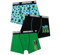MINECRAFT Boxer Bambino Pacco da 3, Mutande Bambino di Creeper, Boxer Ragazzo Gaming, Multicolore 12-13 Anni