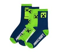 MINECRAFT Calzini Confezione da 3 per Ragazzi Creeper Multicolore 37-40