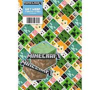 Minecraft Carta da Regalo Ufficiale - 2 Fogli e 2 Etichette, Licenza Ufficiale