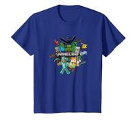 Minecraft Character Cluster Logo Maglietta, Bambini, Blu Reale, 2 Anni