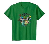 Minecraft Character Cluster Logo Maglietta, Bambini, Verde Mela, 8 Anni
