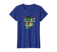 Minecraft Character Cluster Logo Maglietta, Donna, Blu Reale, 3XL