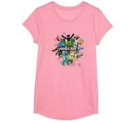 Minecraft Character Cluster Logo Maglietta, Ragazze, Rosa, M