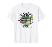 Minecraft Character Cluster Logo Maglietta, Uomo, Bianco, M