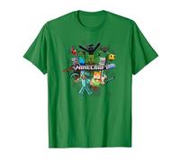 Minecraft Character Cluster Logo Maglietta, Uomo, Verde Mela, XXL
