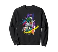 Minecraft Chicken Jockey Mob Paint Brush Strokes Background Felpa