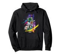 Minecraft Chicken Jockey Mob Paint Brush Strokes Background Felpa con Cappuccio
