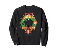 Minecraft Christmas Pixel Art Wreath Alex And Creeper Felpa
